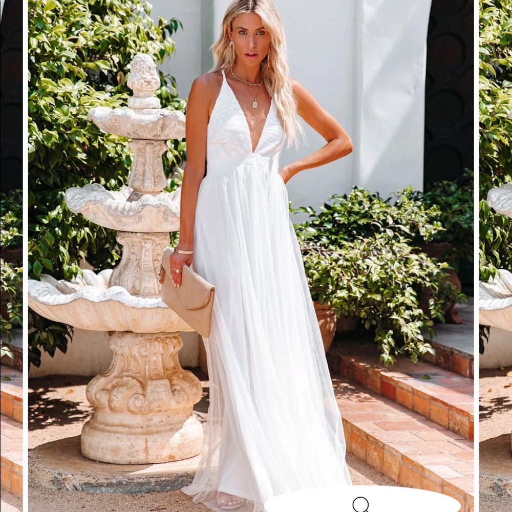 Sequin Maxi Dress White Vici NWT